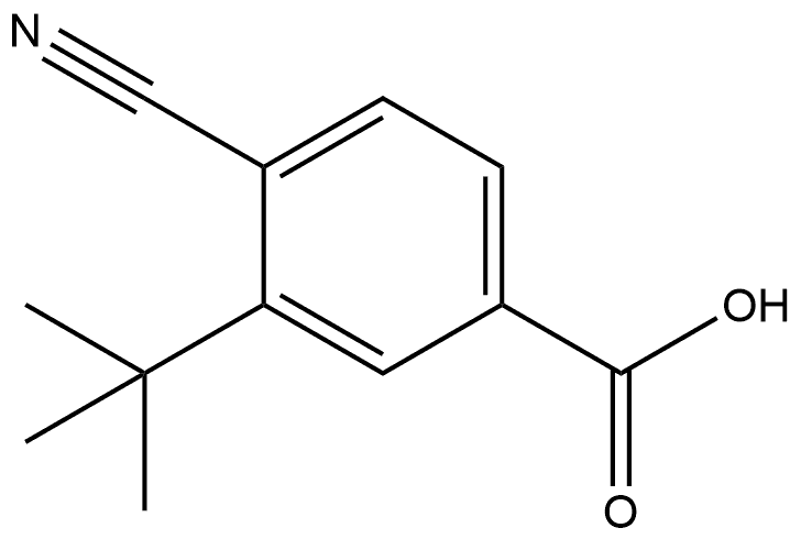 4-Cyano-3-(1,1-dimethylethyl)benzoic acid 化学構造式