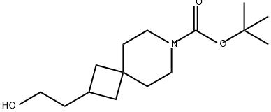 7-Azaspiro[3.5]nonane-7-carboxylic acid, 2-(2-hydroxyethyl)-, 1,1-dimethylethyl ester Struktur