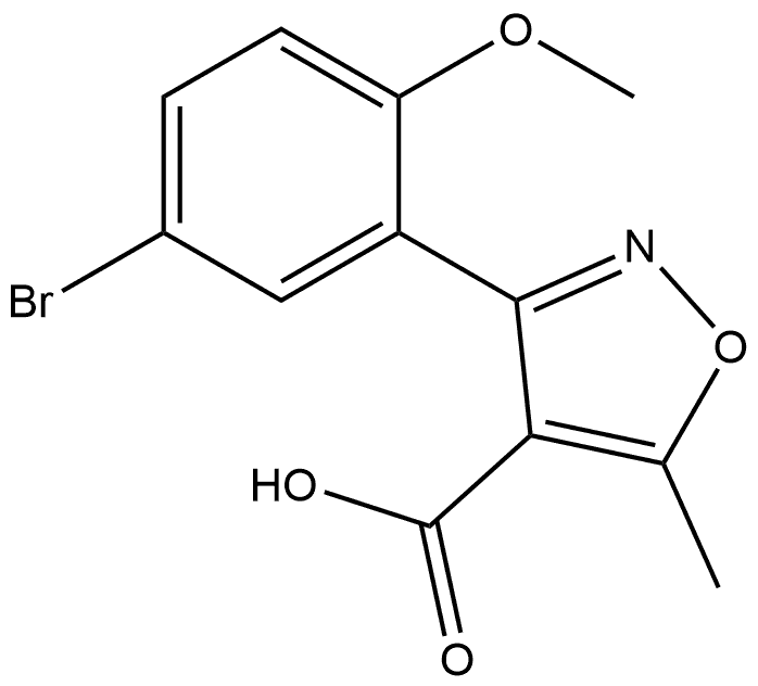 3-(5-Bromo-2-methoxyphenyl)-5-methylisoxazole-4-carboxylic Acid Struktur