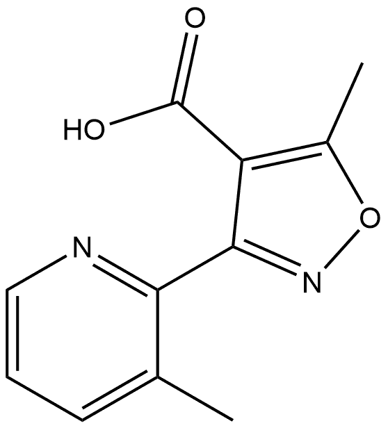 5-甲基-3-(3-甲基-2-吡啶基)异噁唑-4-甲酸 结构式
