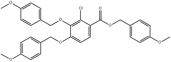 Benzoic acid, 2-chloro-3,4-bis[(4-methoxyphenyl)methoxy]-, (4-methoxyphenyl)methyl ester Structure