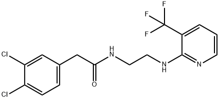 2-(3,4-dichlorophenyl)-N-(2-{[3-(trifluoromethyl)py ridin-2-yl]amino}ethyl)acetamide Struktur