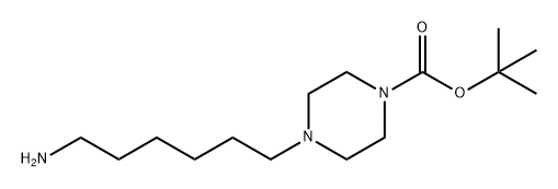 1-Piperazinecarboxylic acid, 4-(6-aminohexyl)-, 1,1-dimethylethyl ester Struktur