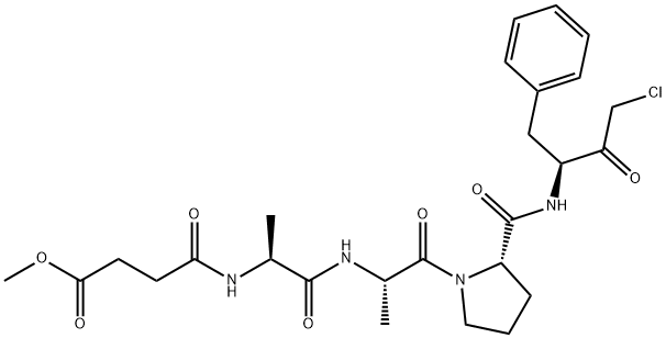 L-Prolinamide, N-(4-methoxy-1,4-dioxobutyl)-L-alanyl-L-alanyl-N-[(1S)-3-chloro-2-oxo-1-(phenylmethyl)propyl]- 结构式