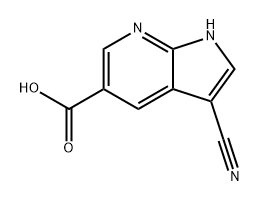 1H-Pyrrolo[2,3-b]pyridine-5-carboxylic acid, 3-cyano- Struktur