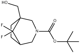 1,1-Dimethylethyl 8,8-difluoro-1-(hydroxymethyl)-3-azabicyclo[3.2.1]octane-3-carboxylate Structure
