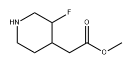 2-(3-氟哌啶-4-基)乙酸甲酯,1373609-17-6,结构式