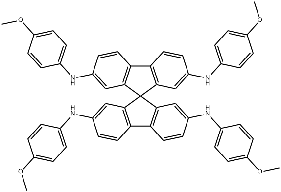 9,9'-Spirobi[9H-fluorene]-2,2',7,7'-tetramine, N2,N7,N2',N7'-tetrakis(4-methoxyphenyl)-|N2,N2',N7,N7'-四(4-甲氧基苯基)-9,9'-螺并[芴]-2,2',7,7'-四胺