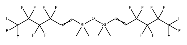 Disiloxane, 1,1,3,3-tetramethyl-1,3-bis(3,3,4,4,5,5,6,6,6-nonafluoro-1-hexen-1-yl)- 化学構造式