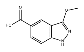 1H-Indazole-5-carboxylic acid, 3-methoxy- Struktur