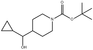 1-Piperidinecarboxylic acid, 4-(cyclopropylhydroxymethyl)-, 1,1-dimethylethyl ester 结构式