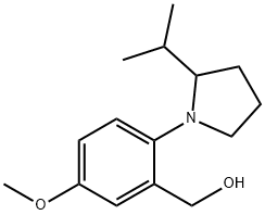 Benzenemethanol, 5-methoxy-2-[2-(1-methylethyl)-1-pyrrolidinyl]- Struktur