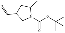 1-Pyrrolidinecarboxylic acid, 4-formyl-2-methyl-, 1,1-dimethylethyl ester Structure