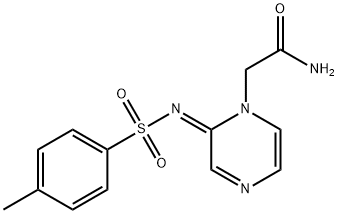 1(2H)-Pyrazineacetamide, 2-[[(4-methylphenyl)sulfonyl]imino]-, (2E)- Structure