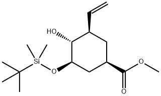 methyl (1R,3R,4R,5R)-3-((tert-butyldimethylsilyl)oxy)-4-hydroxy-5-vinylcyclohexane-1-carboxylate,1374760-20-9,结构式