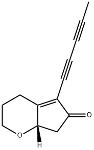 Cyclopenta[b]pyran-6(2H)-one, 3,4,7,7a-tetrahydro-5-(1,3-pentadiyn-1-yl)-, (7aS)- Structure