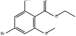 Benzoic acid, 4-bromo-2-hydroxy-6-methoxy-, ethyl ester 化学構造式