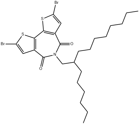 4H-Dithieno[3,2-c:2',3'-e]azepine-4,6(5H)-dione, 2,8-dibromo-5-(2-hexyldecyl)- Structure