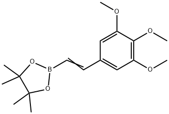 1,3,2-Dioxaborolane, 4,4,5,5-tetramethyl-2-[2-(3,4,5-trimethoxyphenyl)ethenyl]-,1377187-77-3,结构式
