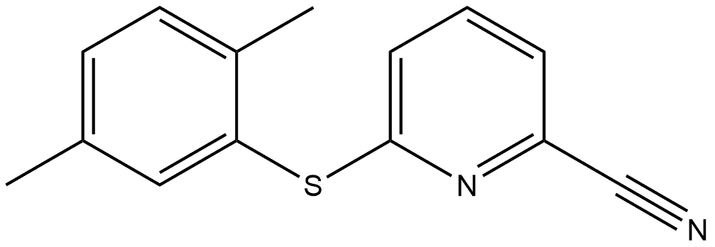 6-[(2,5-Dimethylphenyl)thio]-2-pyridinecarbonitrile,1378642-28-4,结构式