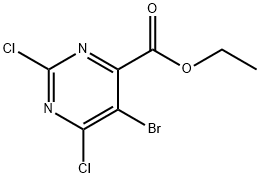 5-溴-2,6-二氯嘧啶-4-甲酸乙酯 结构式