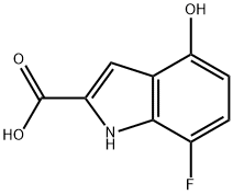 7-fluoro-4-hydroxy-1H-indole-2-carboxylic acid,1379202-81-9,结构式