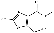 4-Thiazolecarboxylic acid, 2-bromo-5-(bromomethyl)-, methyl ester Structure