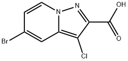 5-Bromo-3-chloropyrazolo[1,5-a]pyridine-2-carboxylic acid 化学構造式