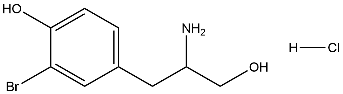 4-(2-amino-3-hydroxypropyl)-2-bromophenol  hydrochloride 结构式