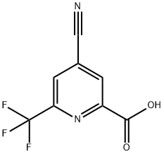 2-Pyridinecarboxylic acid, 4-cyano-6-(trifluoromethyl)- Structure