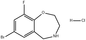 1,4-Benzoxazepine, 7-bromo-9-fluoro-2,3,4,5-tetrahydro-, hydrochloride (1:1) Structure