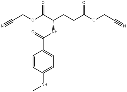 L-Glutamic acid, N-[4-(methylamino)benzoyl]-, 1,5-bis(cyanomethyl) ester 化学構造式