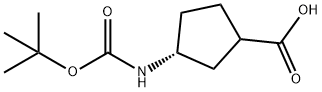 Cyclopentanecarboxylic acid, 3-[[(1,1-dimethylethoxy)carbonyl]amino]-, (3R)- Structure