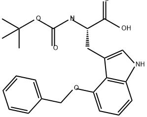 3-[4-(benzyloxy)-1H-indol-3-yl]-2-{[(tert-butoxy)carbonyl]amino}propanoic acid 化学構造式