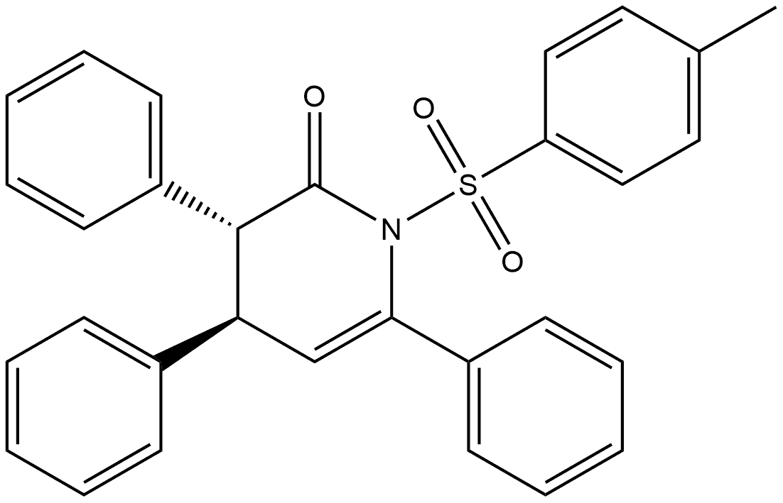 (3R,4R)-3,4-Dihydro-1-[(4-methylphenyl)sulfonyl]-3,4,6-triphenyl-2(1H)-pyridinone 结构式