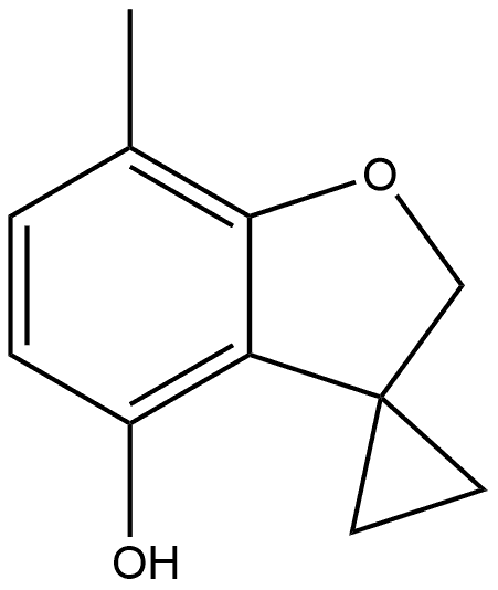 7-Methyl-2H-spiro[benzofuran-3,1'-cyclopropan]-4-ol Structure