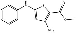5-Thiazolecarboxylic acid, 4-amino-2-(phenylamino)-, methyl ester Structure
