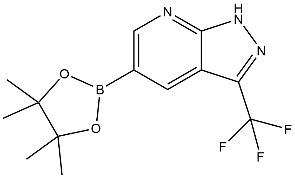 5-(4,4,5,5-tetramethyl-1,3,2-dioxaborolan-2-yl)-3-(trifluoromethyl)-1H-pyrazolo[3,4-b]pyridine Structure