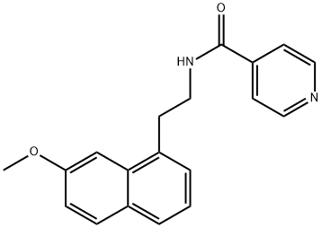 4-Pyridinecarboxamide, N-[2-(7-methoxy-1-naphthalenyl)ethyl]- Struktur