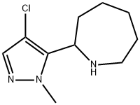 2-(4-Chloro-1-methyl-1H-pyrazol-5-yl)azepane 结构式
