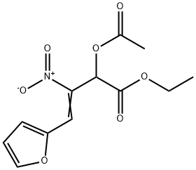 3-Butenoic acid, 2-(acetyloxy)-4-(2-furanyl)-3-nitro-, ethyl ester Structure