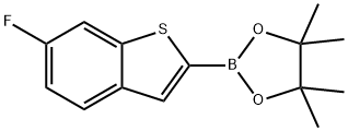 Benzo[b]thiophene, 6-fluoro-2-(4,4,5,5-tetramethyl-1,3,2-dioxaborolan-2-yl)- 化学構造式