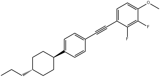 2,3-二氟-1-甲氧基-4-((4-(反式-4-丙基环己基)苯基)乙炔基)苯 结构式