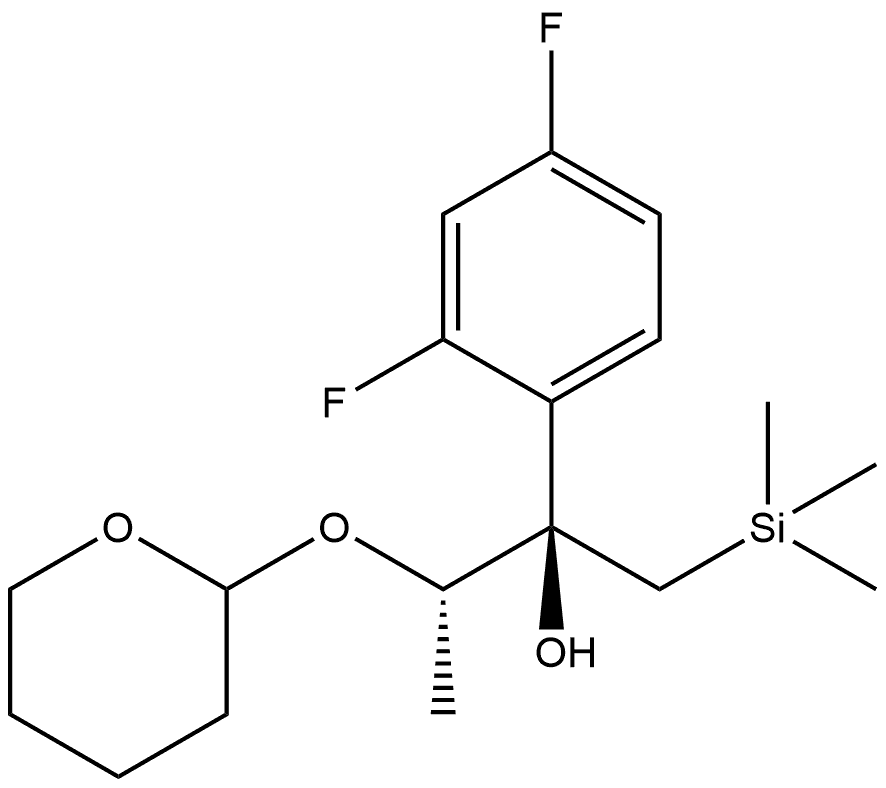 Benzenemethanol, 2,4-difluoro-α-[1-[(tetrahydro-2H-pyran-2-yl)oxy]ethyl]-α-[(trimethylsilyl)methyl]-, [αR-[αR*(1S*)]]- (9CI)