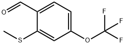 2-(Methylthio)-4-(trifluoromethoxy)benzaldehyde,1383825-04-4,结构式