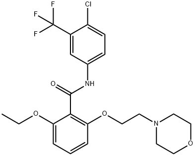 N-[4-Chloro-3-(trifluoromethyl)phenyl]-2-ethoxy-6-[2-(4-morpholinyl)ethoxy]benzamide 结构式