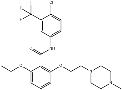 N-[4-Chloro-3-(trifluoromethyl)phenyl]-2-ethoxy-6-[2-(4-methyl-1-piperazinyl)ethoxy]benzamide Struktur