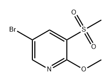 Pyridine, 5-bromo-2-methoxy-3-(methylsulfonyl)- Structure