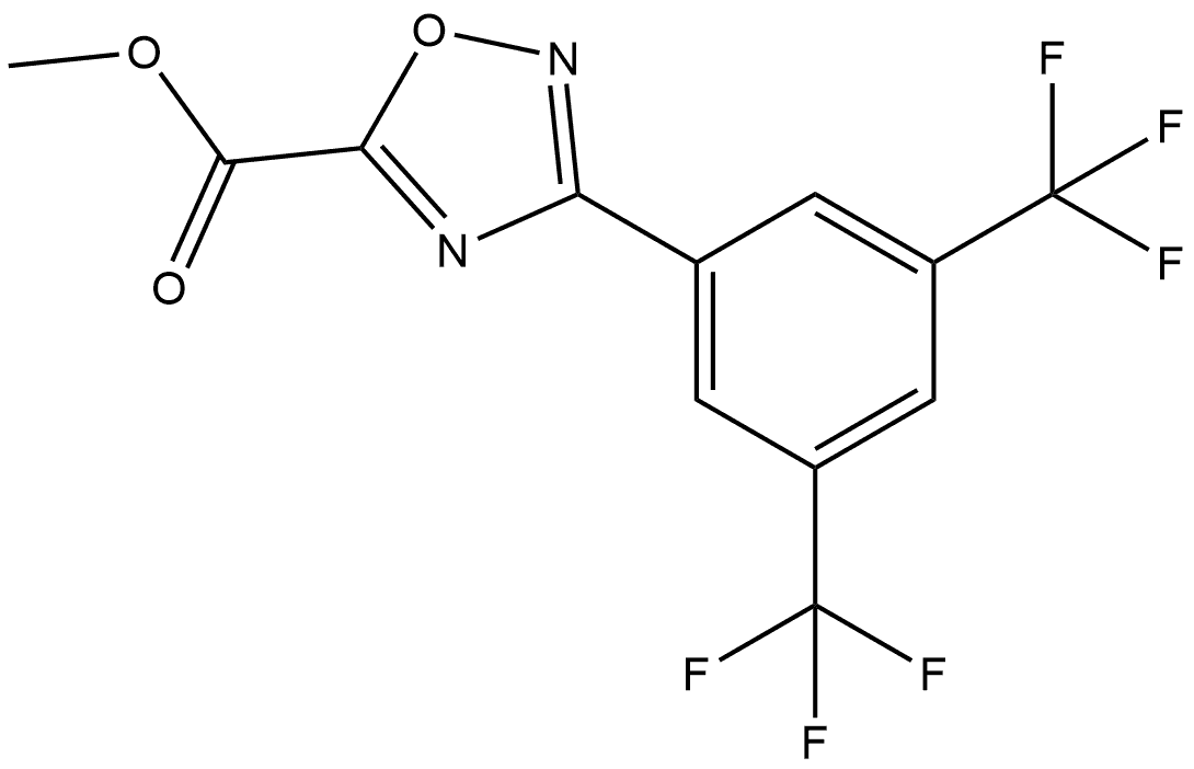 3-[3,5-双(三氟甲基)苯基]-1,2,4-噁二唑-5-甲酸甲酯 结构式