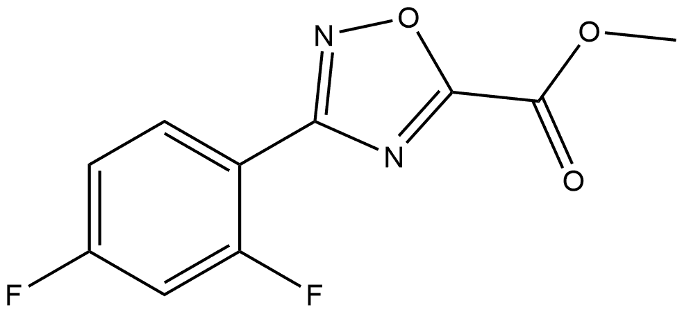 3-(2,4-二氟苯基)-1,2,4-噁二唑-5-甲酸甲酯,1384080-09-4,结构式